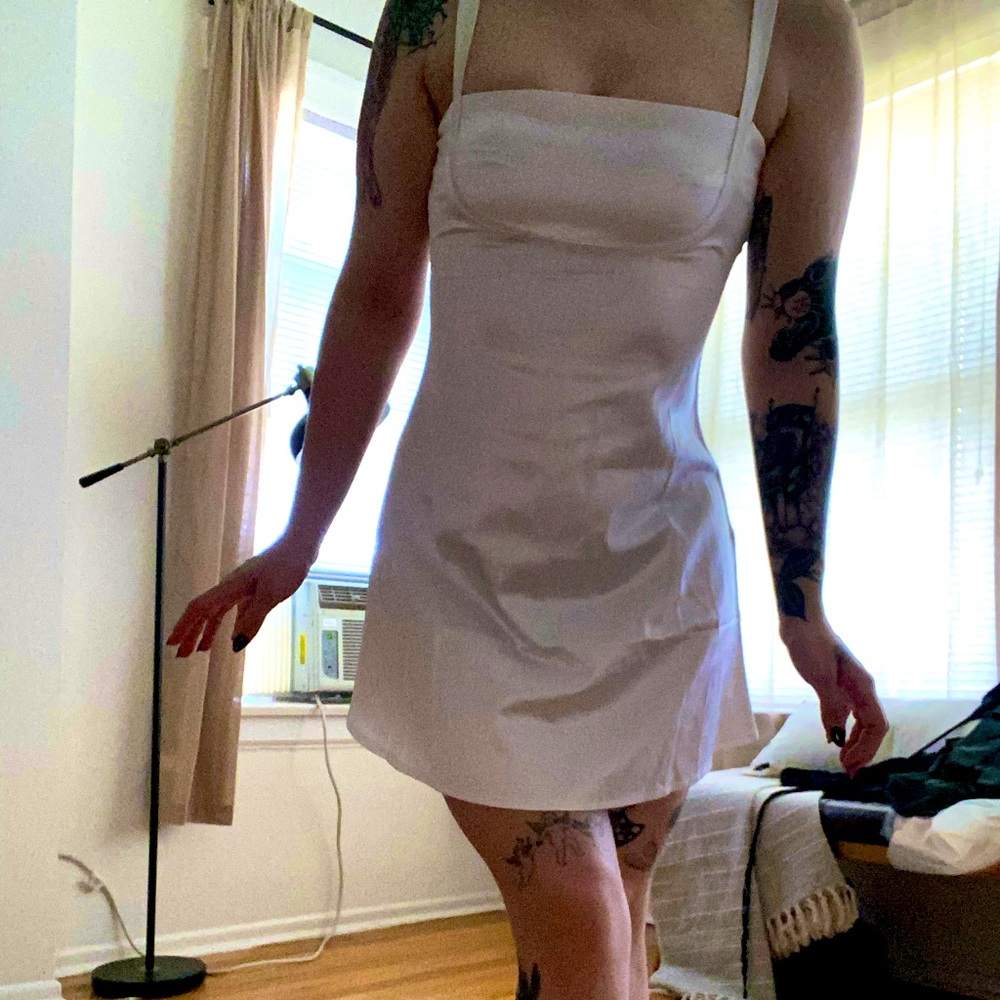 White mini dress